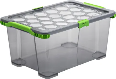 Produktbild von Rotho Aufbewahrungsbox 44L Evo Total Protection - Kunststoffbox 59,0 x 39,5 x 28,0 cm - Stapelbox mit Deckel - Lagerbox Kiste sicher verschliessbar