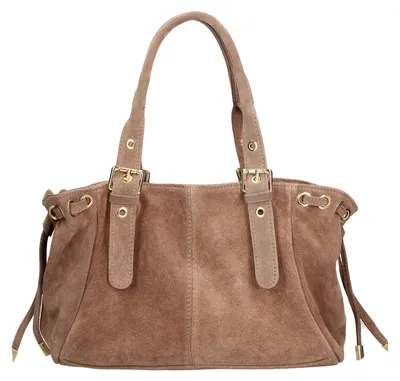 Produktbild von Handtasche für Damen, aus echtem Leder, Marke Lumena Lux, hergestellt in Italien, Farbe: Dunkelgrau