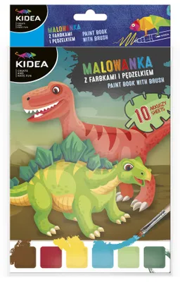 Immagine prodotto di Libro di pittura con colori e pennello Dinosauri Kidea