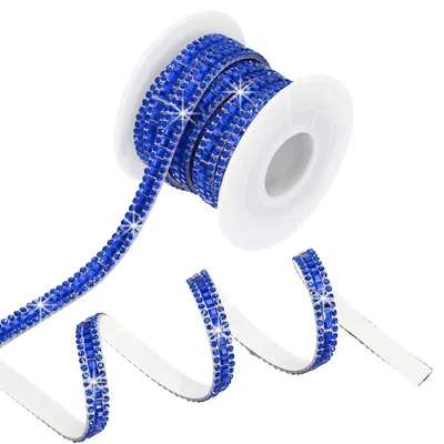 Strass-Lint 3 Yards x 0,8 cm, selbstklebend, dunkelblau