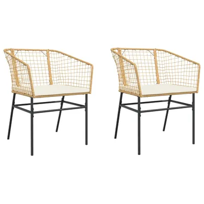Produktbild von Gartenstühle 2 Stk. mit Kissen Braun Poly Rattan