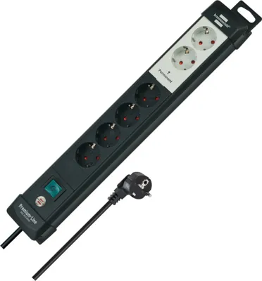 Image de Brennenstuhl -Line Technik Multiprise 6x noir 3m H05VV-F 3G1,5 2 permament, 4 commutable, 1951160600