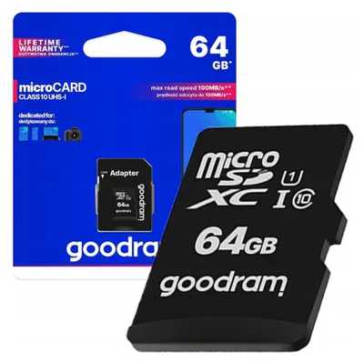 Image de GOODRAM microSDXC 64GB Class 10 UHS-I + adaptateur