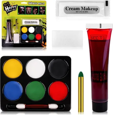 Produktbild von SFX Makeup Kit Halloween Kunstblut + 6 Farben Gesicht Body Painting Öl