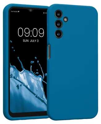 Produktbild von kwmobile Hülle kompatibel mit Samsung Galaxy A14 5G - Hülle Silikon gummiert - Handyhülle - Handy Case in Blue Reef