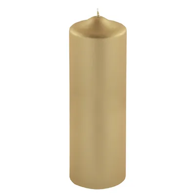 Produktbild von Fink CANDLE, metallic Stumpenkerze, Paraffin, goldfarben, L. 8 cm, B. 8 cm, H. 25 cm, D. 8 cm Höhe: 25.00 cm Breite: 8.00 cm Tiefe: 8.00cm Durchmesser: 8.00 cm 123248