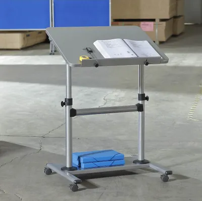 Produktbild von rocada höhenverstellbarer Schreibtisch alugrau rechteckig T-Fuß-Gestell alu 80,0 x 60,0 cm
