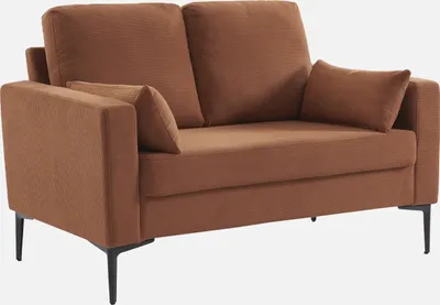 Produktbild von sweeek - 2-Sitzer-Sofa, mit Cordbezug und Metallfüßen - Terrakotta