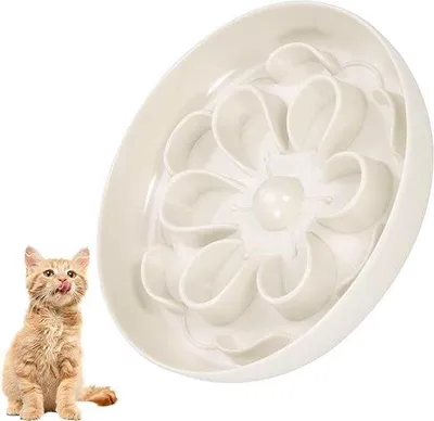 Productafbeelding van Famanu anti-verslikkingsbak voor honden - Wit, antislip, bevordert langzaam eten, vaatwasmachinebestendig