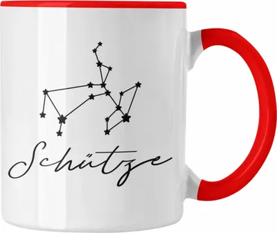 Produktbild von Trendation - Schütze Sternzeichen Tasse Geschenk Horoskop Tierkreiszeichen (Rot)