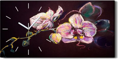 Produktbild von Leinwand Wanduhr Wandkunst Uhr 60x30 Gemälde Abstrakte Blumen Blätter Kunst - weiße Hände