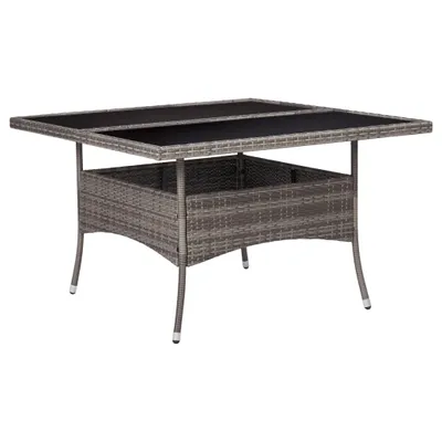 Immagine prodotto di Tavolo da giardino "Pronsfeld" in rattan PE e struttura in acciaio di colore grigio. Dimensioni (L/A) 120x120x75 cm
