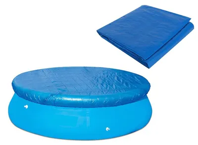 Zdjęcie produktu dla Pokrywa do basenu 2 w 1, okrągła, wykonana z materiału PE, z sznurkiem, średnica 183 cm