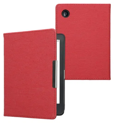 Produktbild von kwmobile Klapphülle kompatibel mit Kobo Clara BW / Clara Colour / Tolino Shine (5) / Shine Color - Schutzhülle e-Reader - Hülle eReader - Rot