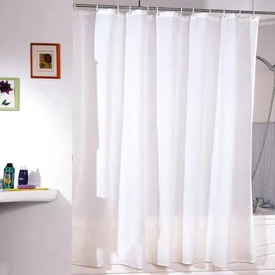 Image de Rideau de douche hydrofuge en polyester, blanc, 180 x 200 cm