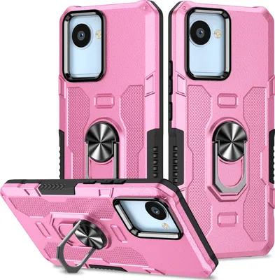 Produktbild von Realme C30 Hülle, Dual Layer Robuste Rüstung Ringhalter Ständer Schutzhülle für OPPO Realme C30 Pink