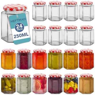 Immagine prodotto di Vasetti con coperchio - Vasetti di vetro - Barattoli per marmellata - 250 ml - Set da 24 pezzi