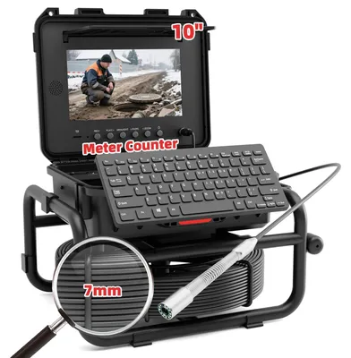 Obrázok produktu pre Kamerový systém na kontrolu potrubí, 1080p HD – 10-palcový monitor – vodotesný, stupeň ochrany IP68