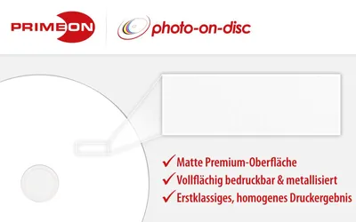 Immagine prodotto di CD-R Primeon 2761111, 80Min/AUDIO, superficie foto su disco, stampabile a getto d'inchiostro fullsize, 10er Spindel