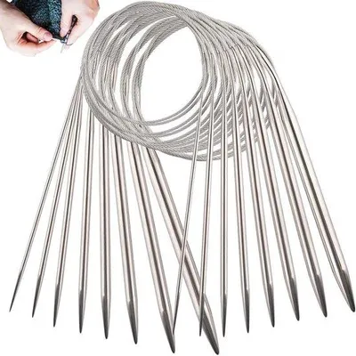 Imagen del producto de Juego de agujas circulares de punto ancho – para tejer y tricotar – de 2 mm a 8 mm – de metal