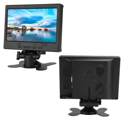 Image de Écran multifonction 7 pouces, rapport de contraste 800:1, résolution 1024 x 600, avec socle et entrées HDMI, VGA et AV
