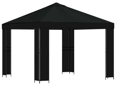 Produktbild von Pavillon 3 x 3 m Schwarz Polyester und Stahl 190 gsm