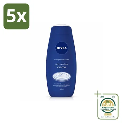 Obrázek produktu pro 5 kusů sprchového gelu NIVEA Rich Moisture - 500 ml - balení pro větší spotřebu