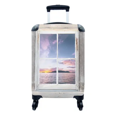 Produktbild von MuchoWow® Koffer Handgepäck Trolley Rollkoffer Kleine Reisekoffer mit 4 Rollen - Aussicht - Insel - Meer - Cabin Size < 55x40x23 cm & 55x40x20 cm - Fotokoffer - Kabinenkoffer - Boardgepäck - Reise-Box - Reisekoffer - Reisegepäck - Koffer mit Bild - Trolley für Kinder