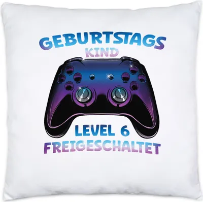 Produktbild von Geburtstagskind Level 6 Freigeschaltet Kissen Happy Birthday Geburtstag Alles Gute Controller Konsole Gamer