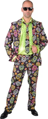 Produktbild von M218288-S Mexican Skull Herren Anzug mit Totenköpfe Tag der Toten Gr.S