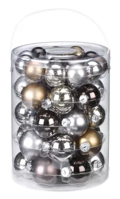 Produktbild von Weihnachtskugeln Mini Mix Glas, 44er Set, Farbe:Berry Kiss ( Beere glanz / matt )