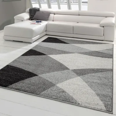 Obrázok produktu pre Moderný koberec do obývačky s abstraktným vzorom krémovo sivý rozmer - 240x330 cm