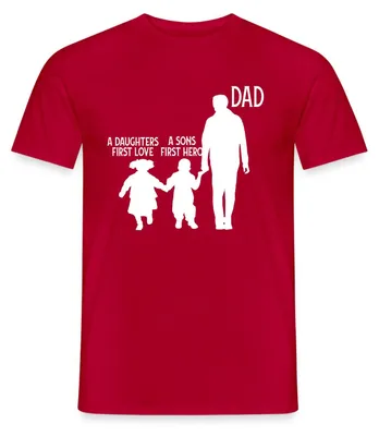 Produktbild von Spreadshirt Papa Sohn Tochter Liebe Held Spruch Männer T-Shirt, S, Rot