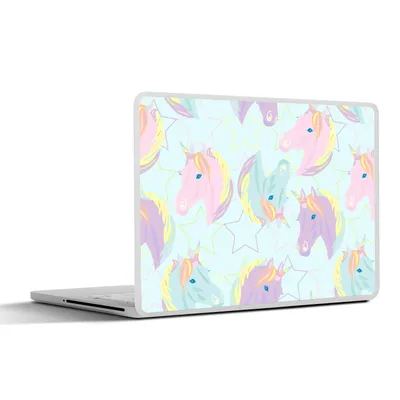 Produktbild von MuchoWow® Laptop Aufkleber Sticker Cover Einhorn - Sterne - Muster 30x21 cm - Sticker für Laptop - Selbstklebend