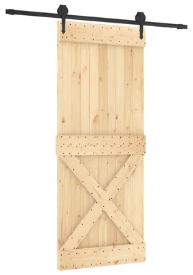 Imagen del producto de Puerta Corredera Natural y negro 85 x 210 cm