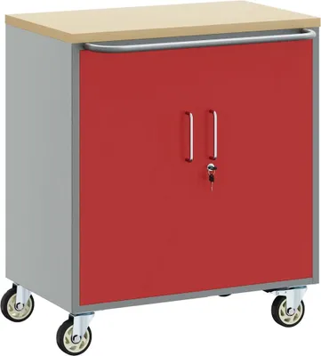Obrázek produktu pro vidaXL Pracovní stůl červený a šedý 75 x 45 x 85 cm Inženýři Dřevo a ocel