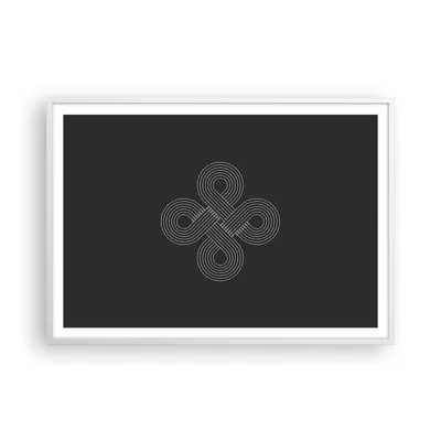 Produktbild von Gerahmtes Poster - Weißer Rahmen - Symbol Schleife Unendlichkeit - 100x70 cm - Wand Bild - Wanddeko - Wandbilder - Kunstposter - Wandposter - Bilderrahmen - Bilder - Kunstdruck - P2WAA100x70-4931