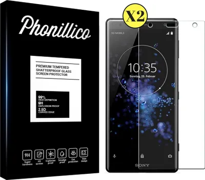 Produktbild von Hartglas für Sony Xperia XZ2 [2 Stück] Displayschutzfolie Screen Protector Film Anti-Kratzer Glas Resistant Phonillico®