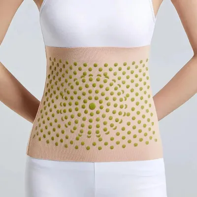 Immagine prodotto di Cintura riscaldante per la vita da donna - Supporto per la zona lombare - Auto-riscaldante - Terapia all'artemisia - Supporto lombare - Sottile e morbida - Colore pelle, taglia M