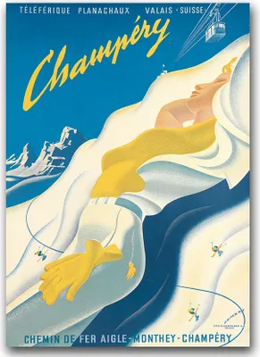 Produktbild von Poster - Canvas - Leinwand - 59,4 cm x 84,1 cm - Fotoposter - Leinwandkunst - Schweiz Champery