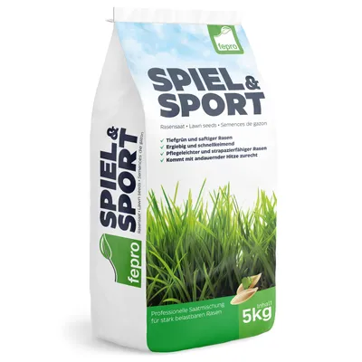 Produktbild von Fepro® Rasensamen Sport- und Spielrasen Sportrasen Grassamen Rasen Rasensaat Gras, 1 x 5kg Sack