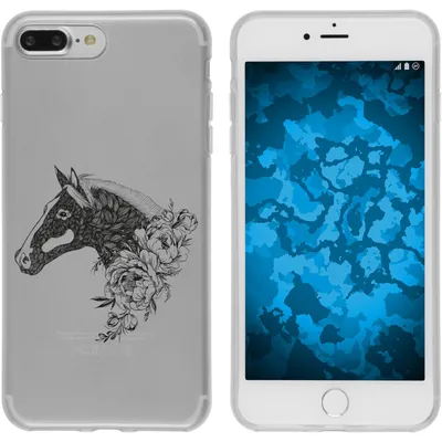 Produktbild von PhoneNatic Case kompatibel mit Apple iPhone 7 Plus / 8 Plus Silikon-Hülle Floral Pferd M5-1