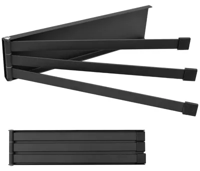 Handtuchhalter ohne Bohren, schwarz, Edelstahl, 3 Arme, 24 cm