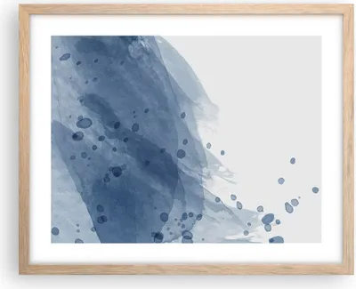 Produktbild von Gerahmtes Poster - Rahmen in heller Eiche - Blau Weiß Hintergrund - 50x40 cm - Wand Bild - Wanddeko - Wandbilder - Kunstposter - Wandposter - Bilderrahmen - Bilder - Kunstdruck - P2NAA50x40-5088