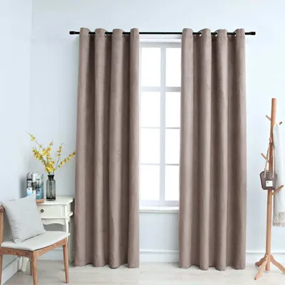 Produktbild von Verdunkelungsvorh?nge mit Metall?sen 2er Set Taupe 140x245cm - Verdunklungsgardine ?senschal Tš¹rvorhang fš¹r Wohnzimmer Schlafzimmer