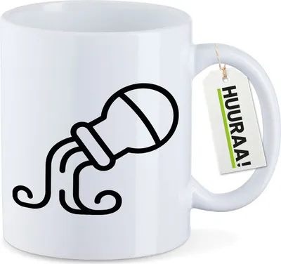 Produktbild von Huuraa Kaffeetasse Wassermann Sternzeichen Symbol 330ml Weiß Keramik Kaffeebecher Geschenkidee