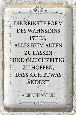 Produktbild von Blechschild Spruch Einstein reinste Form Wahnsinns 20x30cm