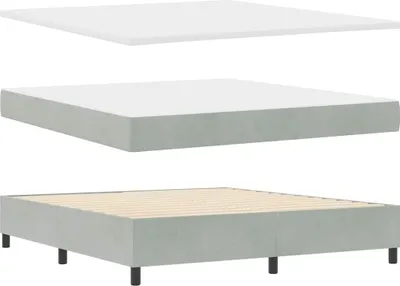 Obrázek produktu pro vidaXL Skříňová postel s matrací světle šedá 180 x 200 cm sametová