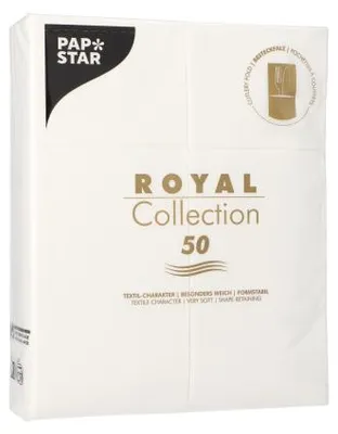 Produktbild von Servietten "ROYAL Collection" 40 cm x 30 cm weiss mit Besteckfalz