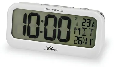 Produktbild von Atlanta 2850/0 Funkwecker Digital Weiß mit 2 Weckzeiten